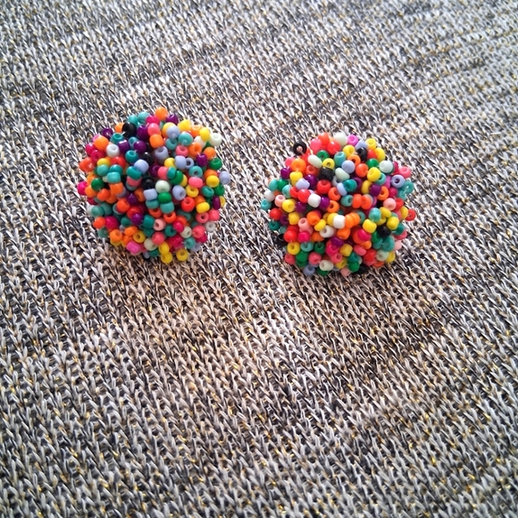 Colorful Beaded  Earrings - Picture 1 of 2